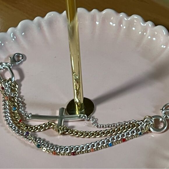 Brand New Lucky Brand Gold and Silver Layered Bracelet #LBBR7 - Picture 2 of 5